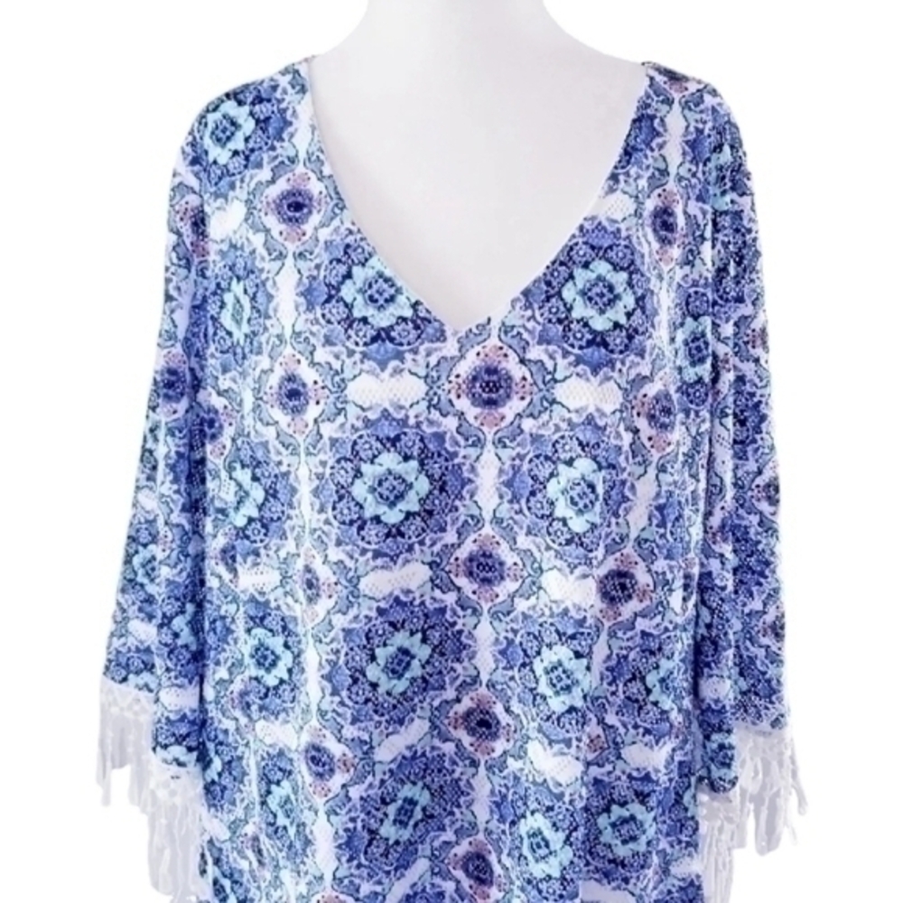 AVENUE PLUS GRECIAN FRINGE SHIFT DRESS SZ 2X - Picture 6 of 9